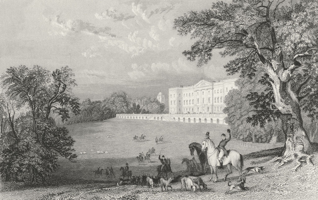 RUTLAND. Burley, Burleigh, hill. Allom Horse & Hounds 1836 old antique print